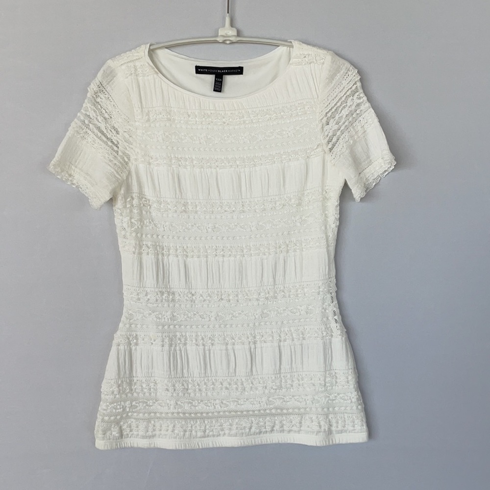 WHBM Lace Top Stretchy Ecru XX Small - Picture 14 of 15